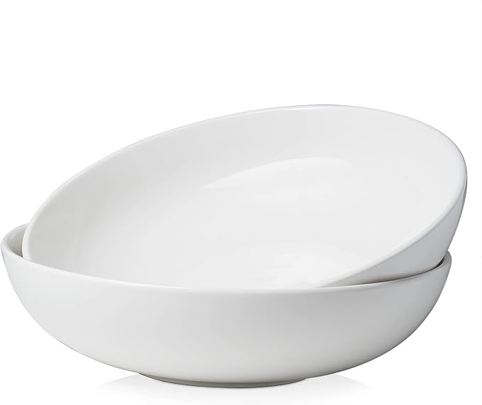 DOWAN 11.5" Large Serving Bowls, 3.2 Qt White Serving Platter, Big Ceramic by DOWAN