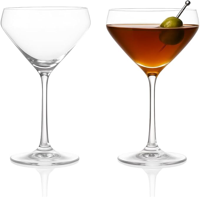 LEMONSODA Hand Blown Nick & Nora Classic Martini Glasses, Cosmopolitan by LEMONSODA