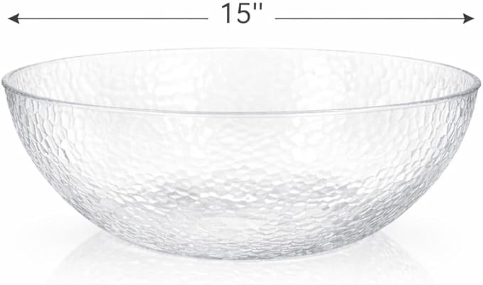 Lillian Collection Hammered Plastic Serving Bowl - Image 3