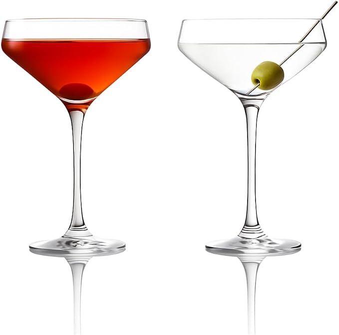 LEMONSODA Classic Martini Glasses 6oz, Hand Blown Ribbed Design | Inspired by by LEMONSODA