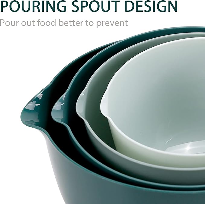 BoxedHome Plastic Mixing Bowl Set of 4, BPA free | 4.5, 2.5 & 1.7qt, Microwave - Image 5