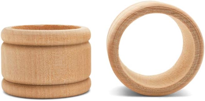 Vintage Unfinished Wood Napkin Rings Set of 12, 1-3/4 inch Unfinished Wooden - Image 5