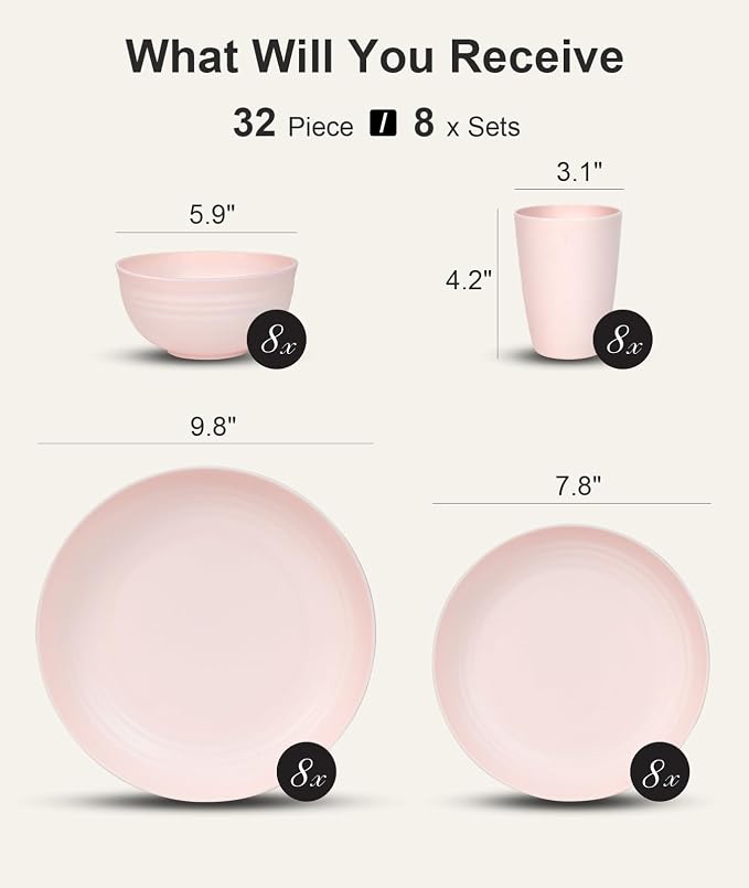 Quatish 32 Piece Plates and Bowls Sets - Image 2