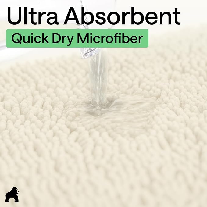 GORILLA GRIP Bath Rug Mat 44x26, Soft Absorbent Chenille, Quick Dry Microfiber - Image 5