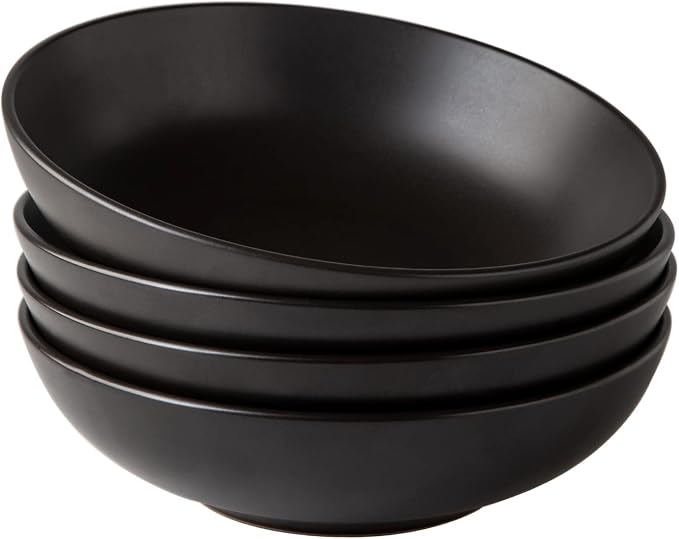 AmorArc 8.75‘’ Large Pasta Bowls, 42 ounce Deep Stoneware Bowls Set of 4 by AmorArc