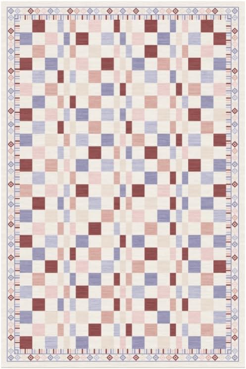 GarveeHome 9x12 Washable Living Room Rug Machine Washable Colorful Pink Rug by GarveeHome