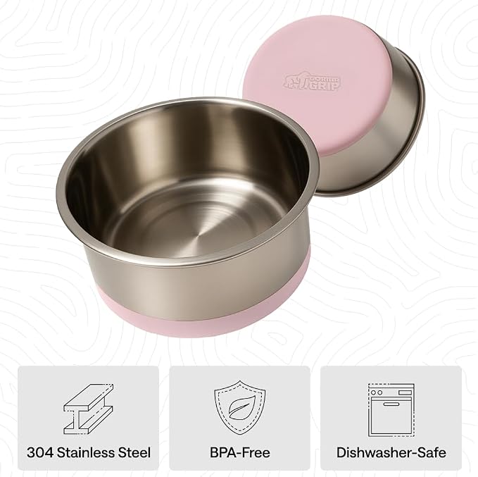GORILLA GRIP Dog Bowls, Food Grade 304 Stainless Steel, Holds 2 Cups Each Food - Image 6