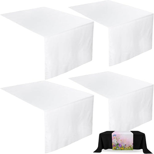 4 Pcs White Sublimation Table Runners Blanks 24 x 72 Inch Polyester Table by Breling