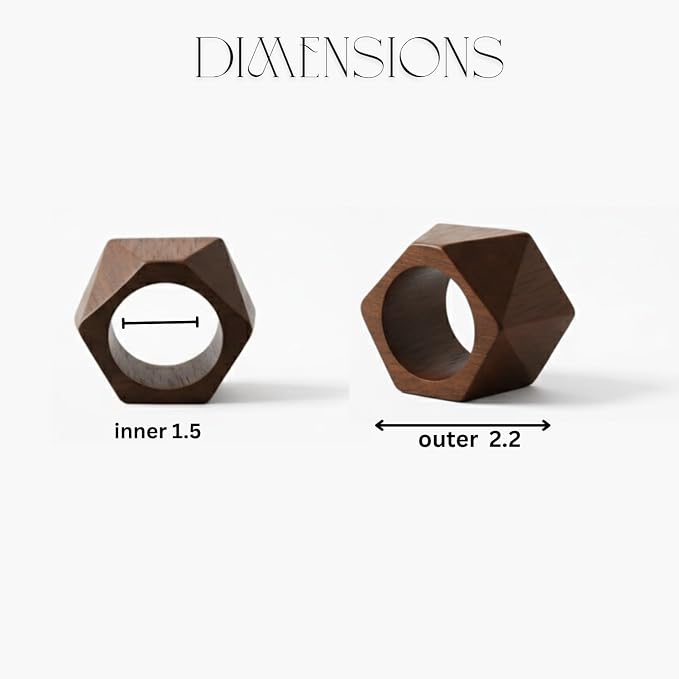 Wooden Mongo Napkin Rings Dining Table Napkin Holder, Classic Everyday Use - Image 3