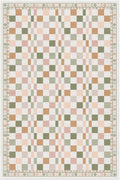 GarveeHome 2x3 Checkered Doormat Modern Colorful Orange Yellow Bordered Carpets by GarveeHome