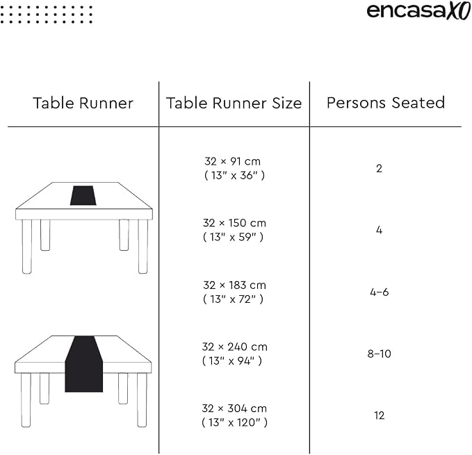 Encasa XO Table Runner, Woven Cotton Dining Runner 13"x94" | Franca Red Checks - Image 2