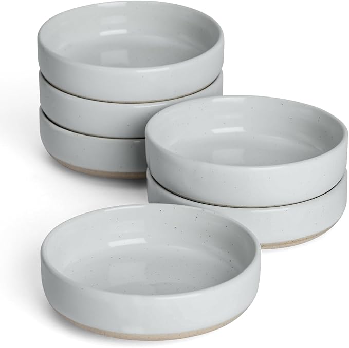 famiware Ceramic Soy Sauce Dish, 4oz Dipping Bowls Set of 6, Light Gray | by Famiware