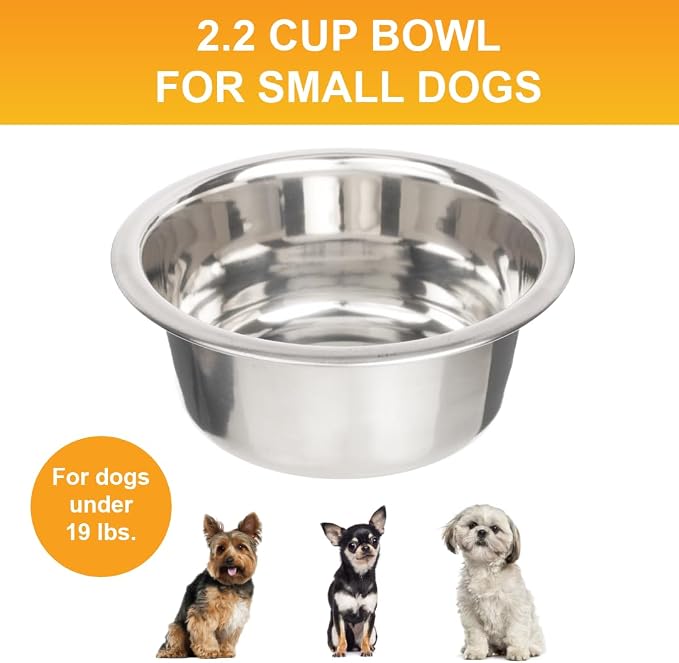 Neater Pet Brands 2.2 Cup Stainless Steel Dog Bowls, Dog Food Bowl & Water Bowl - Image 2