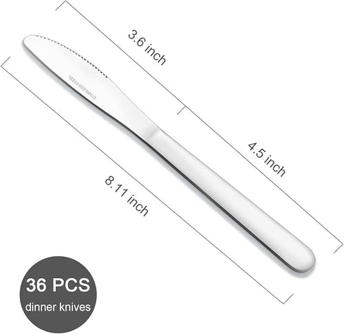 36 Pieces Dinner Knives Set, 8.1 Inches Table Knives Set, Durable Butter Knife - Image 2