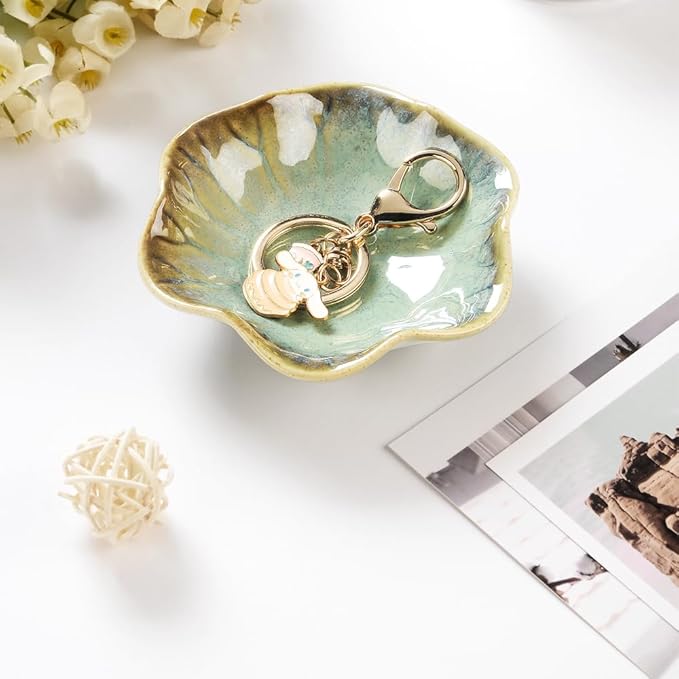 2PCS Ring Holder Dish, Small Key Bowl, Ceramic Trinket Tray Jewelry Dish - Image 2