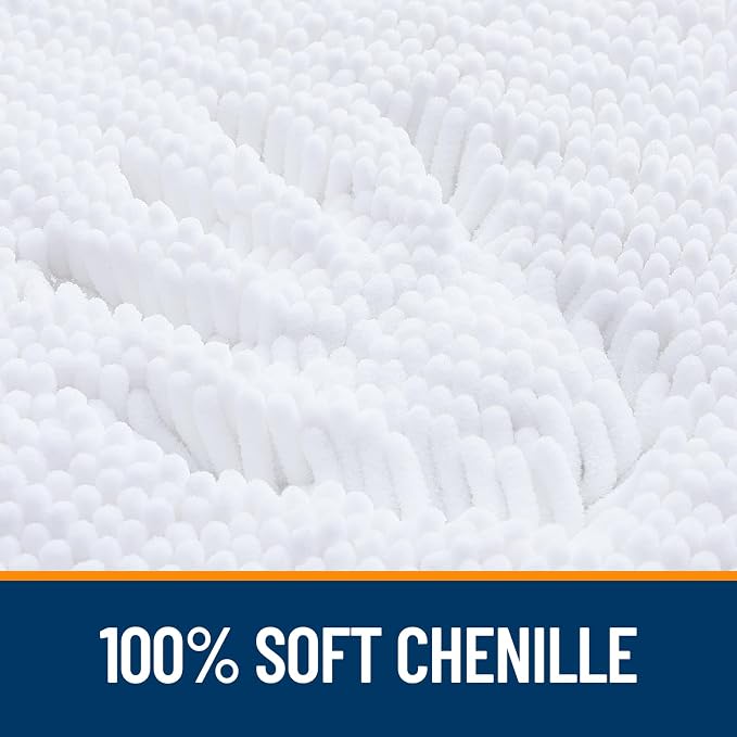 OLANLY Bathroom Rugs 36x24, Extra Soft Absorbent Chenille Bath Rugs, Rubber - Image 3