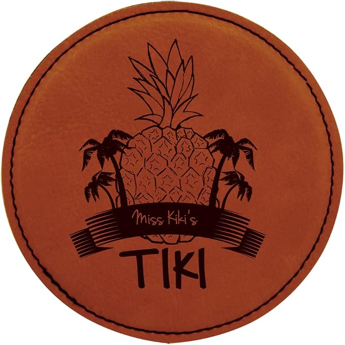 Custom Engraved Coasters | Personalized Leather Coaster | Set of 6 | Drink - Image 2