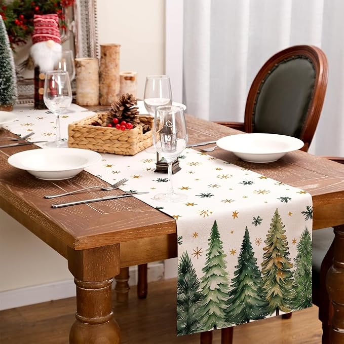 Christmas Table Runner 13x90 Inch, Xmas Tees Snowflakes Holiday Decorative - Image 7