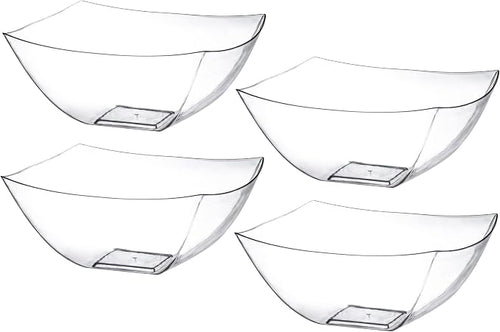 4 Pack Disposable Clear Plastic Serving Bowls Square Party & Candy 16oz | by PoshSetting