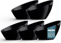 5 Pack Black Angled Plastic Serving Bowl Disposable by PoshSetting