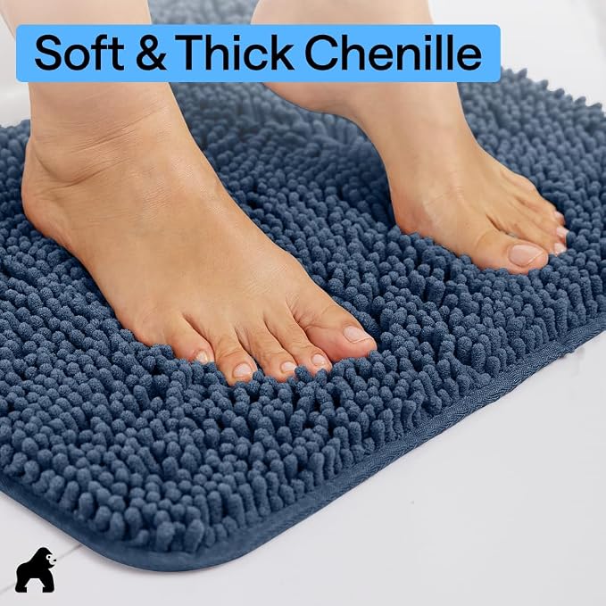 GORILLA GRIP Bath Rug Mat 44x26, Soft Absorbent Chenille, Quick Dry Microfiber - Image 4