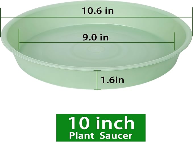 2 Pack of 10 inch Plant Saucer Gray, Heavy Duty Plastic Plant Saucer 10 inch - Image 2