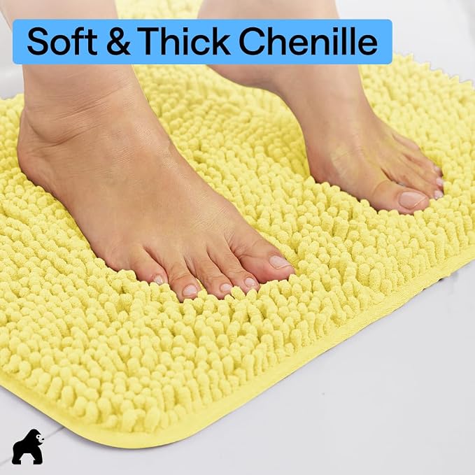 GORILLA GRIP Bath Rug Mat 36x24, Thick Soft Absorbent Chenille, Quick Dry - Image 4