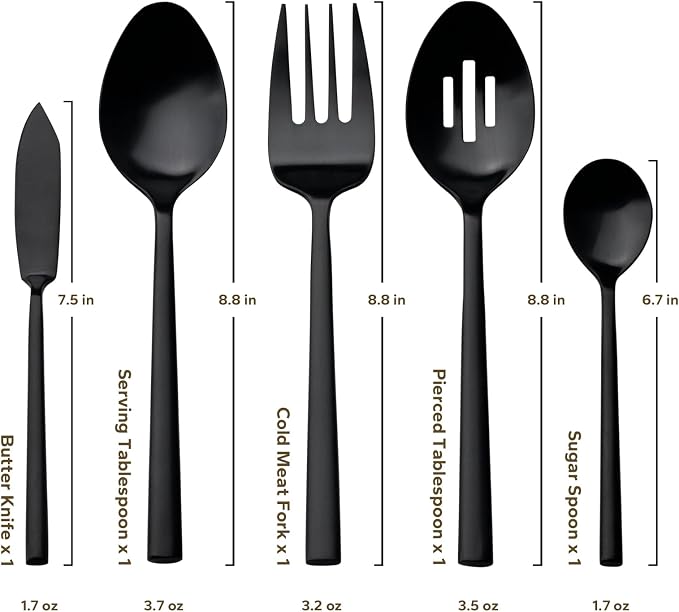 Alata Potter Black 45-Piece Forged Silverware Set - Image 5