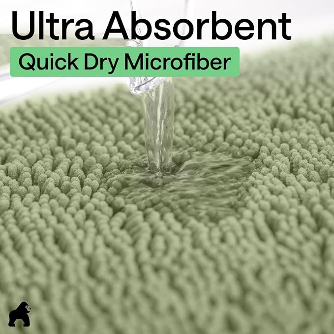 GORILLA GRIP Bath Rug Mat 36x24, Soft Absorbent Chenille, Quick Dry Microfiber - Image 5