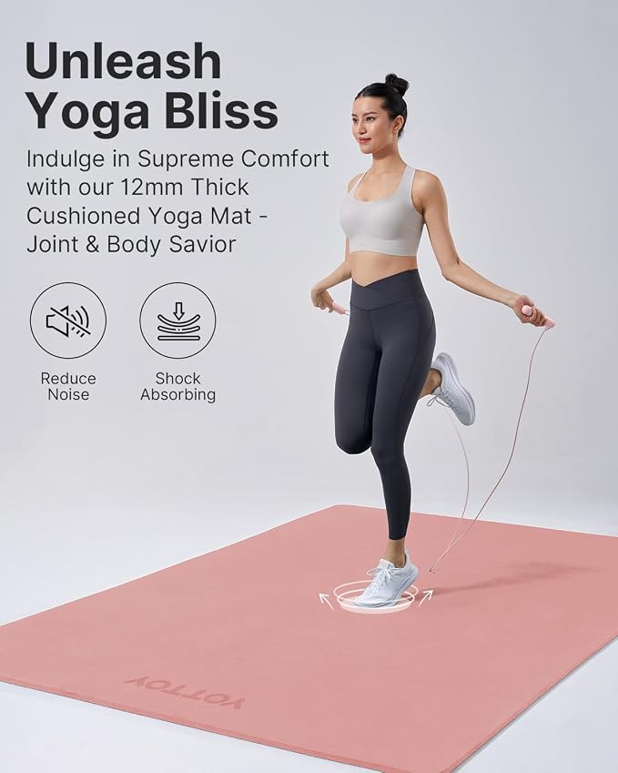 YOTTOY Large Yoga Mat, Extra Wide TPE Exercise Mat, Non-Slip Workout Mat - Image 4