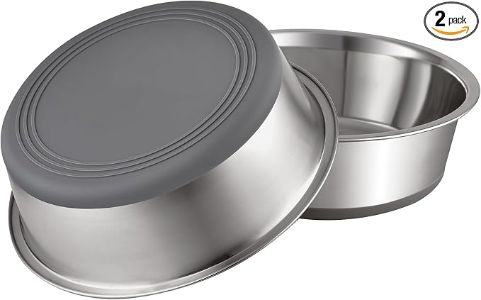 Nonslip Stainless Steel Dog Bowls, 7.6 US Cup, Dishwasher safe, Stackable design by PEGGY11