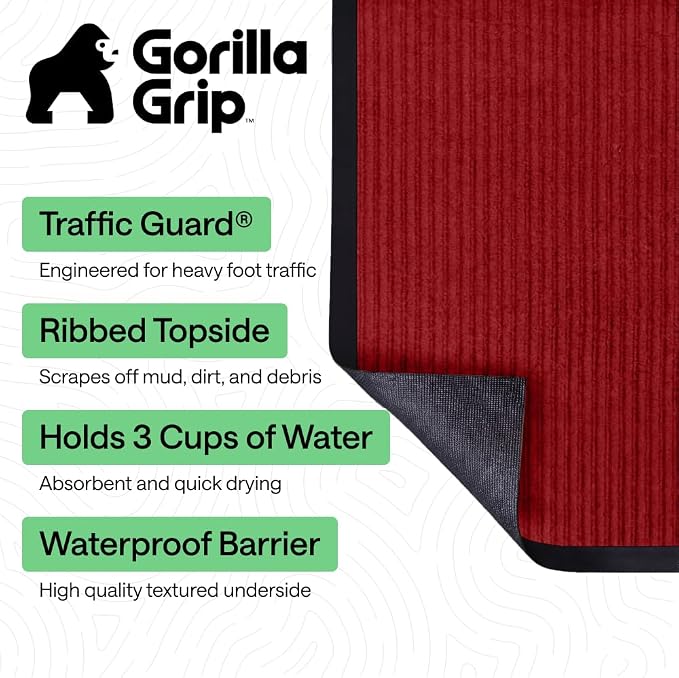 GORILLA GRIP Waterproof Traffic Guard Door Mat, 2 Pack Heavy Duty Entryway Mats - Image 2