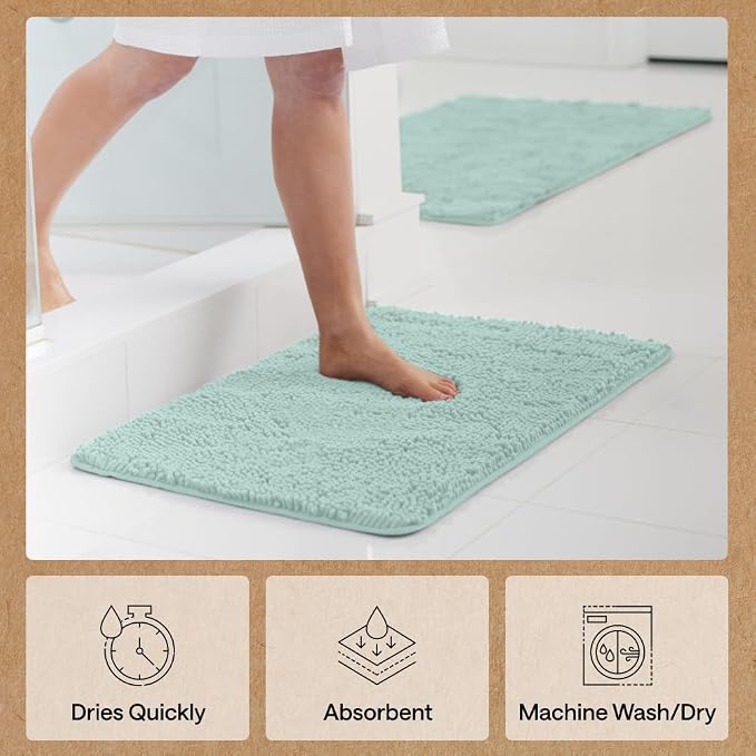 GORILLA GRIP Bath Rug Mat 36x24, Soft Absorbent Chenille, Quick Dry Microfiber - Image 7