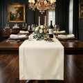 Signature Linen™ by D'Moksha Ivory Table Runner 90 Inches Long, 100% Pure Linen by DMokshaHomes
