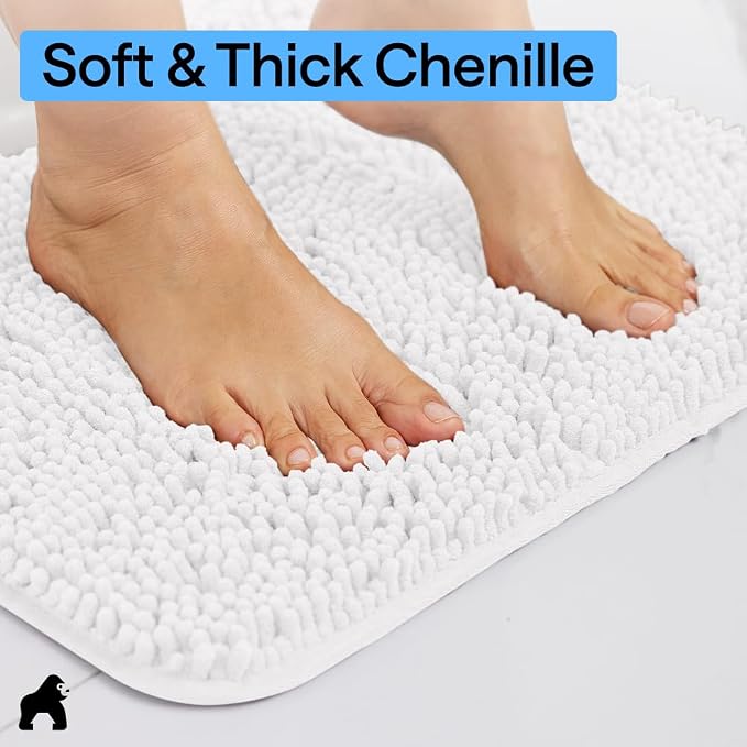 GORILLA GRIP Bath Rug Mat 36x24, Thick Soft Absorbent Chenille, Quick Dry - Image 4