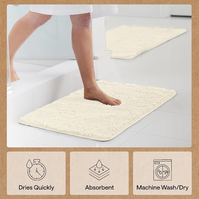 GORILLA GRIP Bath Rug Mat 30x20, Thick Soft Absorbent Chenille, Quick Dry - Image 7