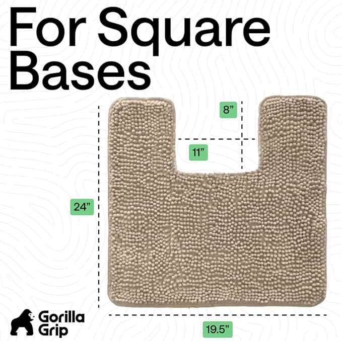 GORILLA GRIP Plush Absorbent Shaggy Chenille Bath Rug Mat - Image 2