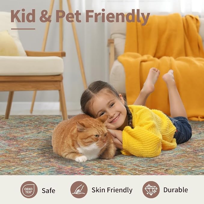 5x7 Washable Area Rugs for Bedroom & Living Room - Image 8