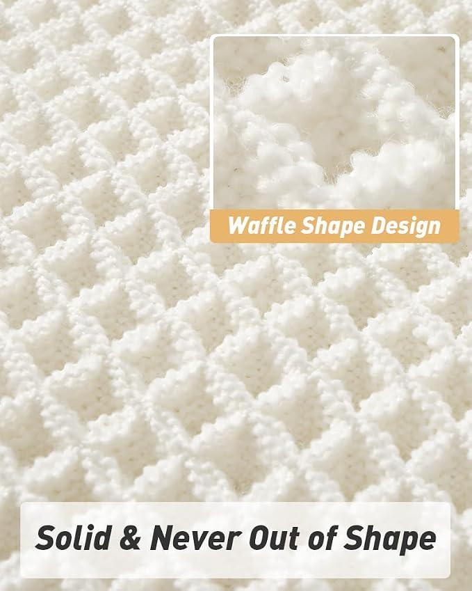 Upgraded Waffle Bath Mat Set of 2, Super Absorbent Non Slip Bath Mats - Image 5