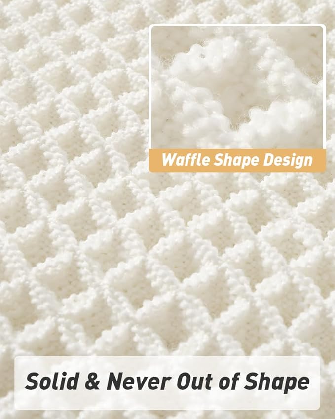 Upgraded Waffle Bath Mats Set of 2, Super Absorbent Non Slip Bath Mats - Image 5