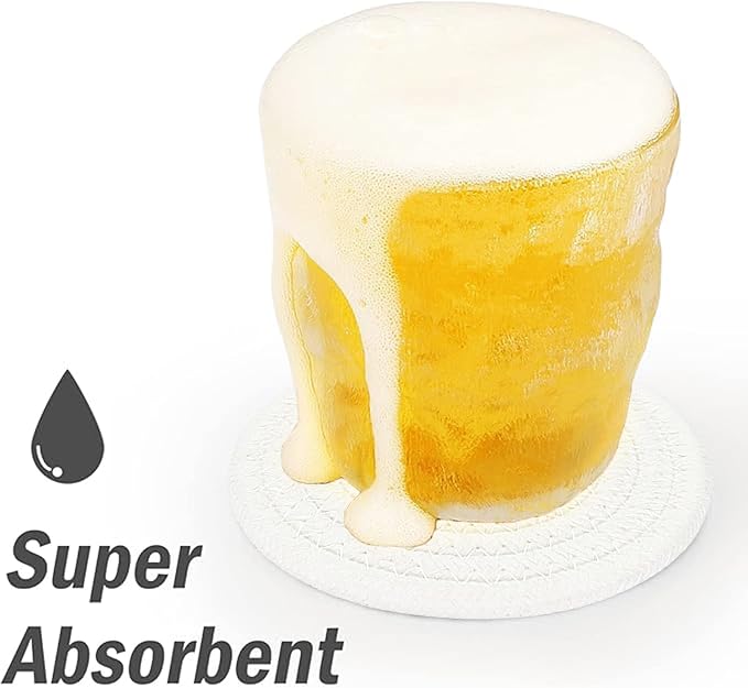ABenkle Drink Coasters with Holder Set of 10, Cotton Woven Absorbent Coasters - Image 3