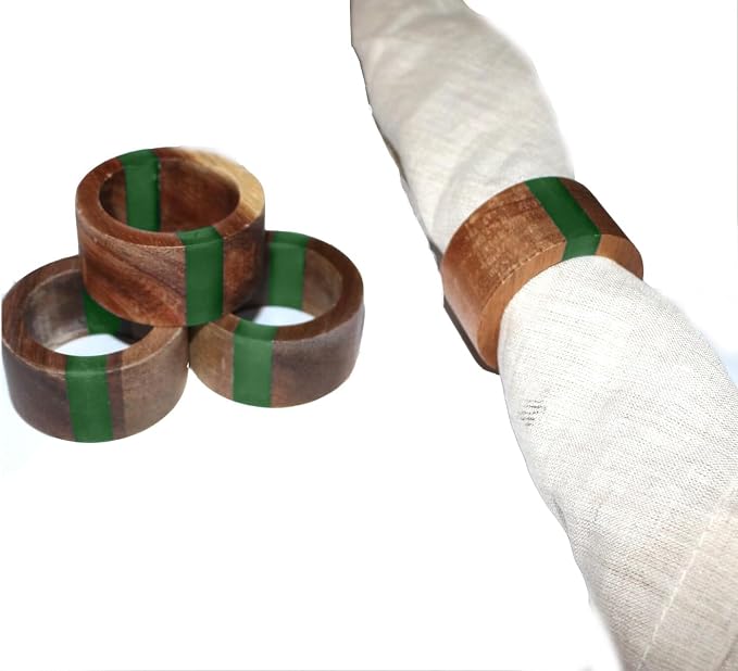 Wooden Napkin Rings Set of 8 for Dinning Table Decor - Image 5