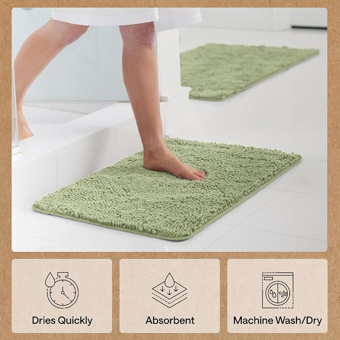 GORILLA GRIP Bath Rug Mat 36x24, Soft Absorbent Chenille, Quick Dry Microfiber - Image 7