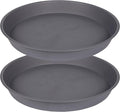 2 Pack of 10 inch Plant Saucer Gray, Heavy Duty Plastic Plant Saucer 10 inch by Bleuhome