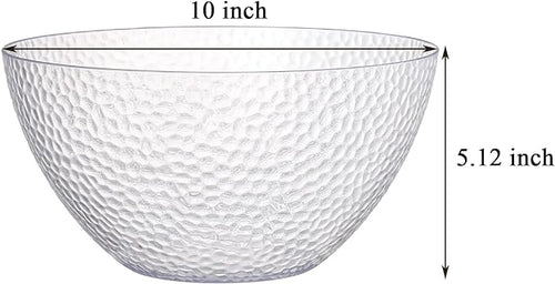 4 Pack Clear Plastic Serving Bowls, 135 OZ Large Round Plastic Bowls, 10 Inch - Image 2