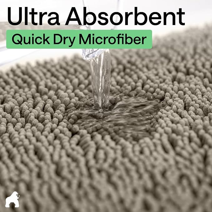 GORILLA GRIP Bath Rug Mat 30x20, Thick Soft Absorbent Chenille, Quick Dry - Image 5