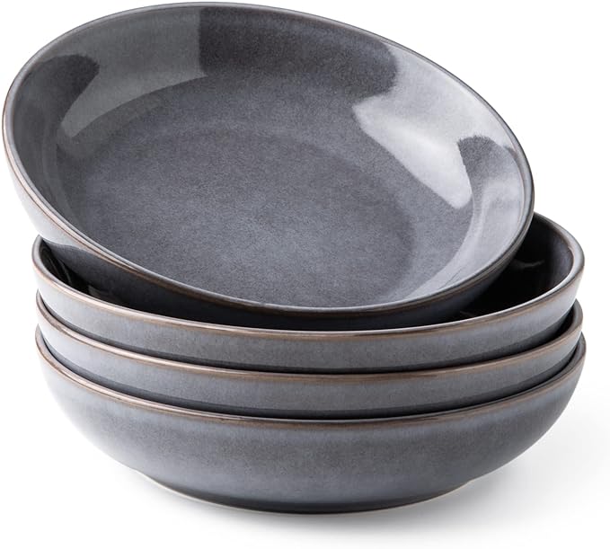 AmorArc 8.5'' Large Pasta Bowls, 36oz Stoneware Pasta Serving Bowls Set of 4 by AmorArc