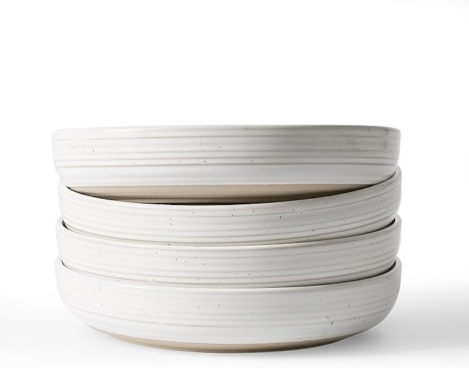 famiware Milkyway 33 oz Pasta Bowls Set of 4, Scratch-Resistant Stoneware Salad by Famiware