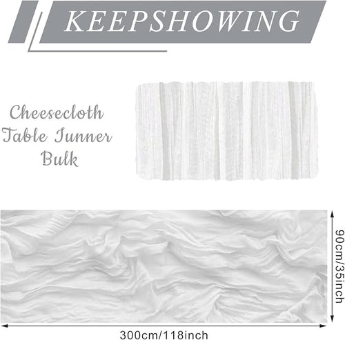 12 Pack Cheesecloth Table Runner, Runner Gauze Boho Wedding Decor Romantic - Image 2