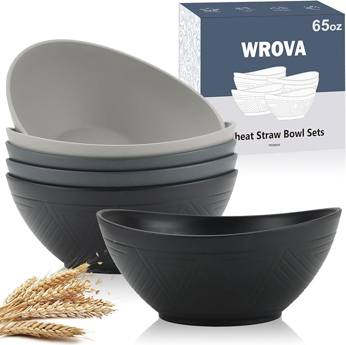 65oz Big Wheat Straw Bowls by WROVA